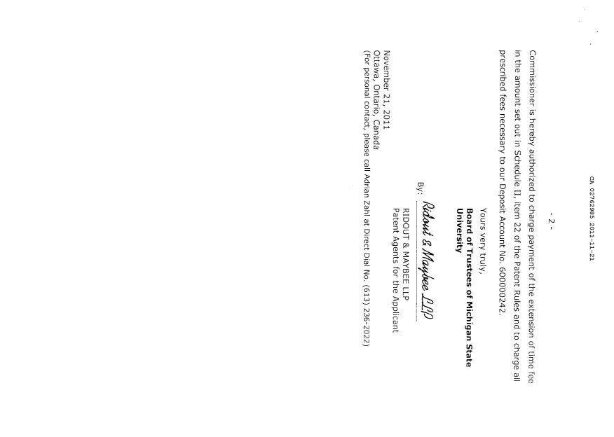 Canadian Patent Document 2762985. Prosecution-Amendment 20101221. Image 2 of 14