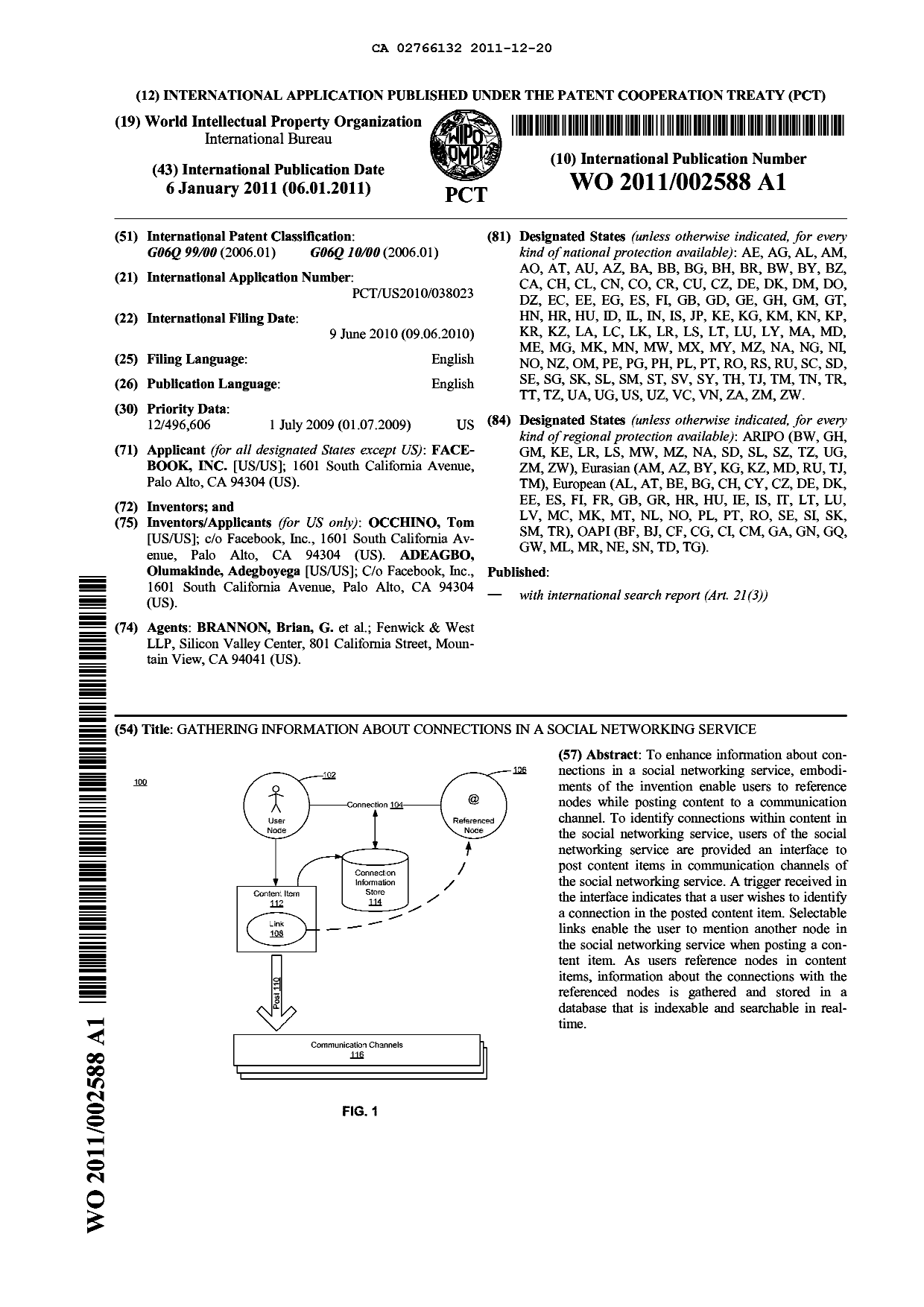 Document de brevet canadien 2766132. Abrégé 20111220. Image 1 de 1