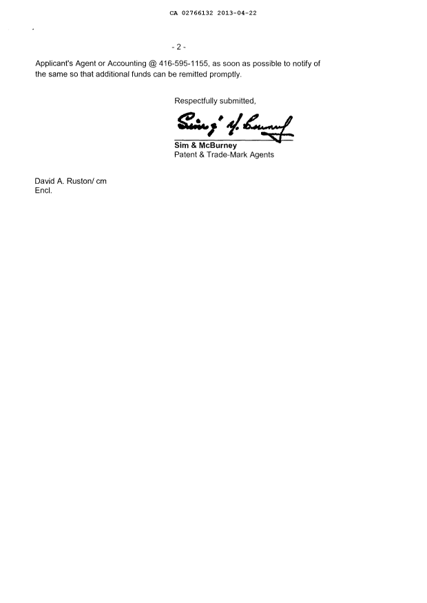 Canadian Patent Document 2766132. Prosecution-Amendment 20130422. Image 2 of 2
