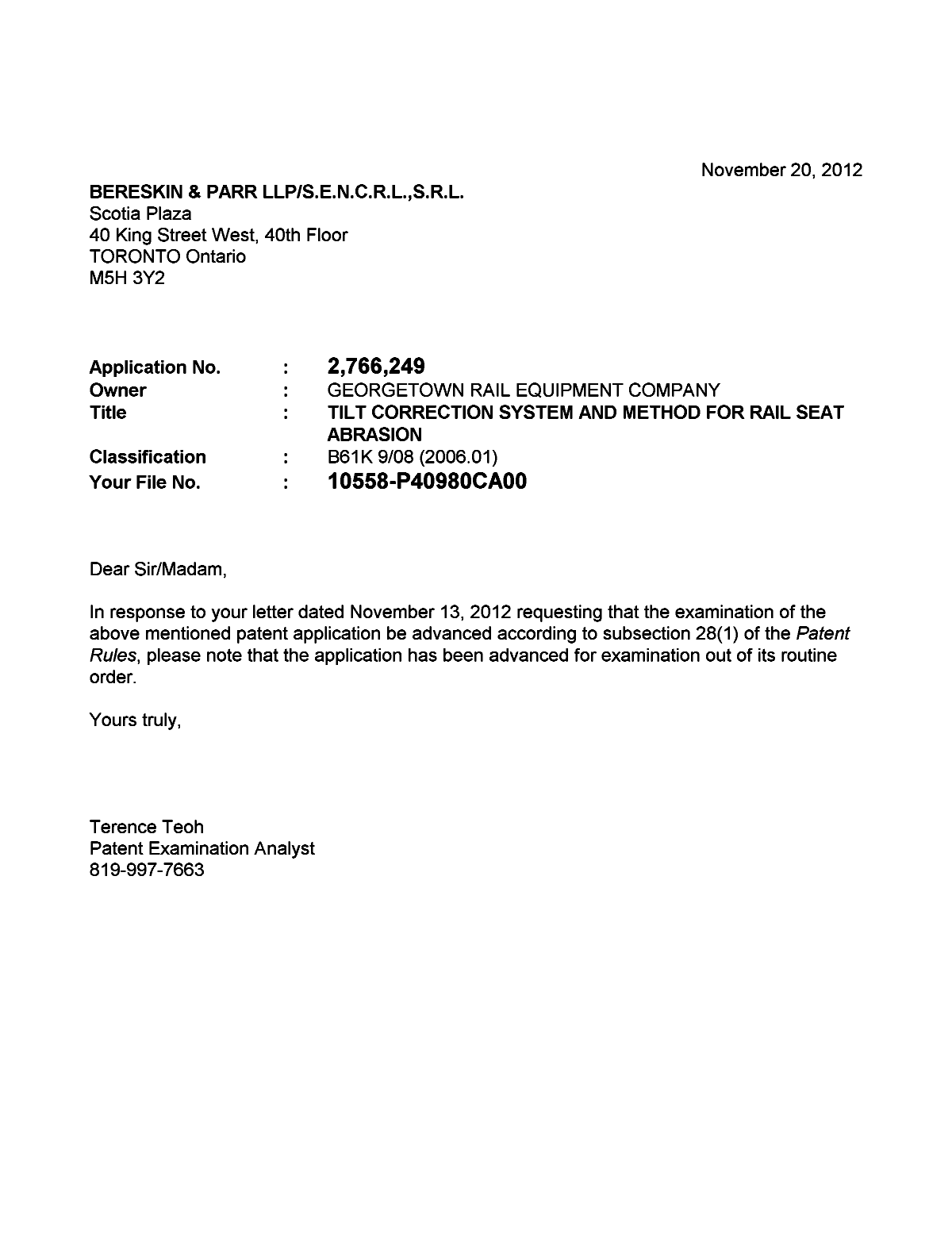 Canadian Patent Document 2766249. Prosecution-Amendment 20111220. Image 1 of 1