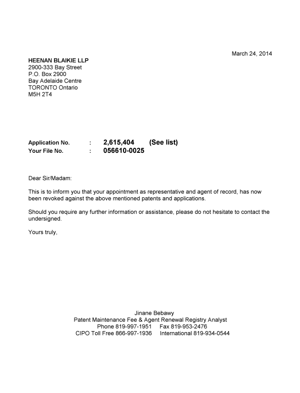 Canadian Patent Document 2766539. Correspondence 20140324. Image 1 of 1