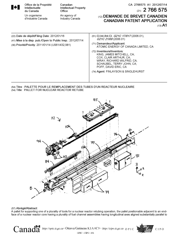 Document de brevet canadien 2766575. Page couverture 20111210. Image 1 de 2