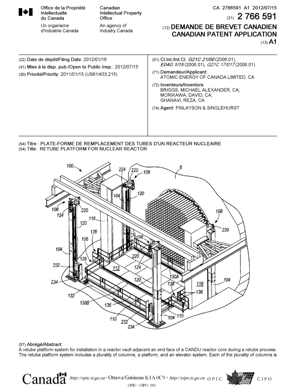 Document de brevet canadien 2766591. Page couverture 20111210. Image 1 de 2