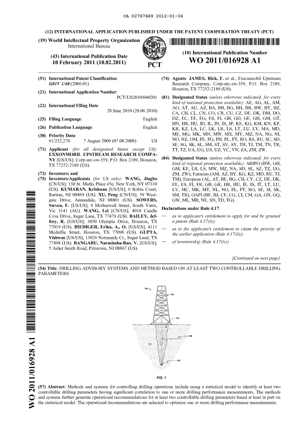 Canadian Patent Document 2767689. Abstract 20120106. Image 1 of 2