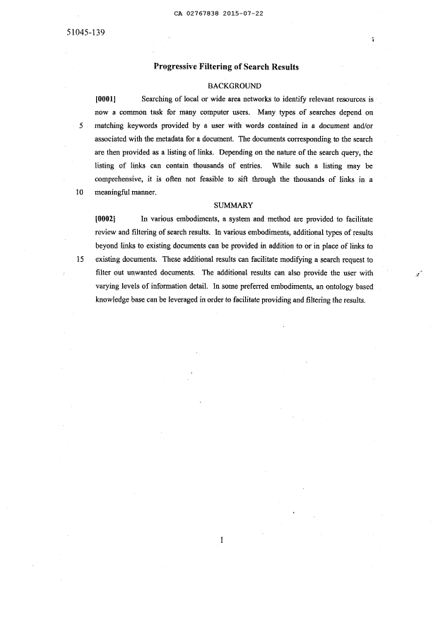 Canadian Patent Document 2767838. Description 20150722. Image 1 of 32
