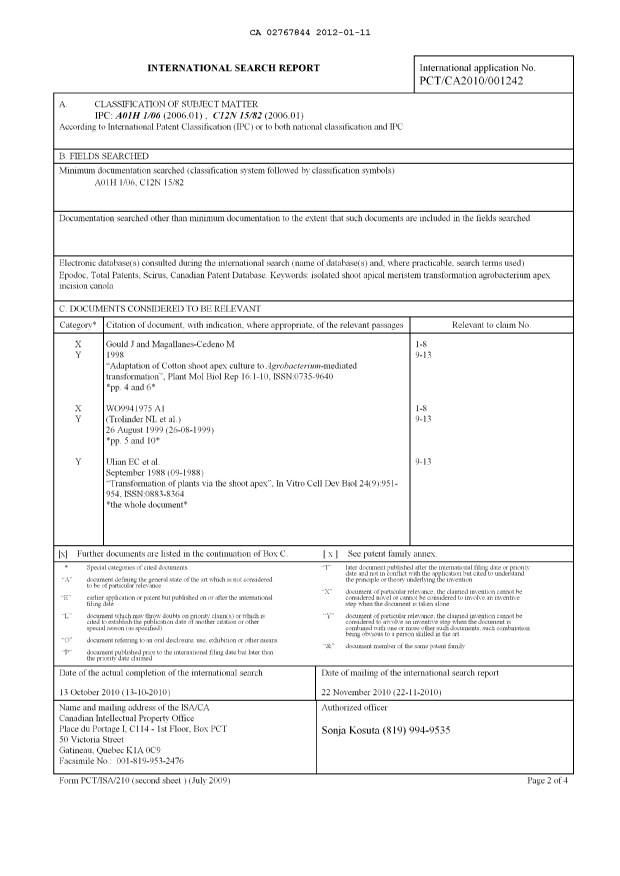 Document de brevet canadien 2767844. PCT 20111211. Image 1 de 3