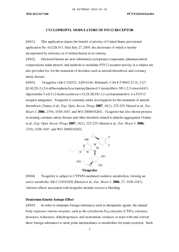 Canadian Patent Document 2768043. Description 20120112. Image 1 of 88