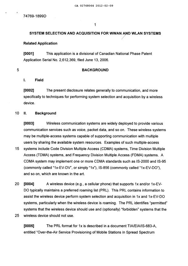 Document de brevet canadien 2768064. Description 20120209. Image 1 de 23
