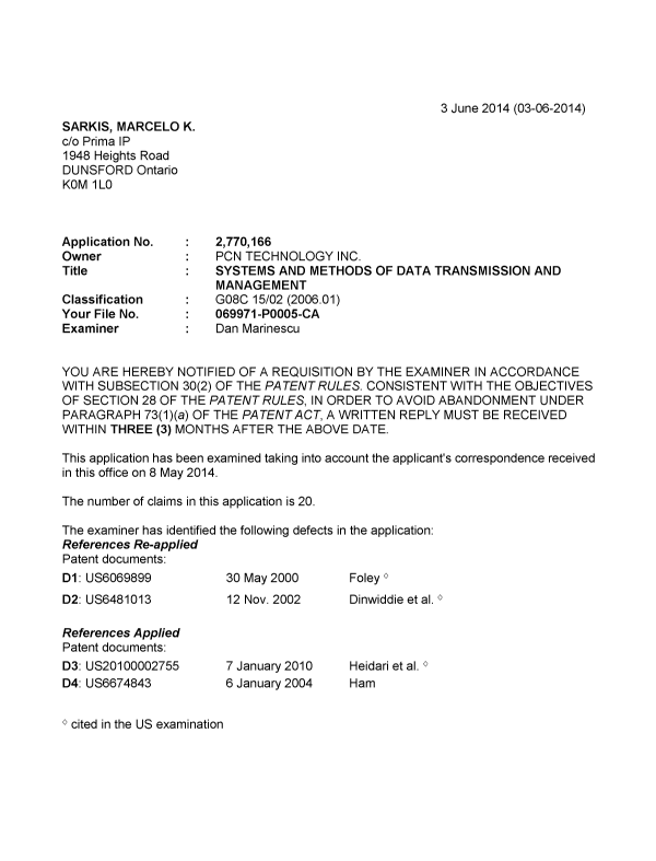 Canadian Patent Document 2770166. Prosecution-Amendment 20131203. Image 1 of 4