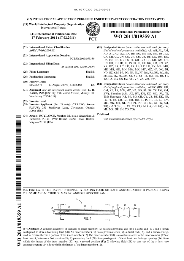 Document de brevet canadien 2770300. Abrégé 20120206. Image 1 de 1
