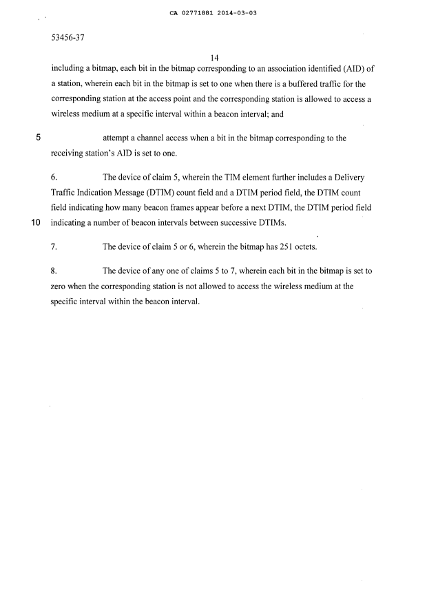 Document de brevet canadien 2771881. Revendications 20140303. Image 2 de 2