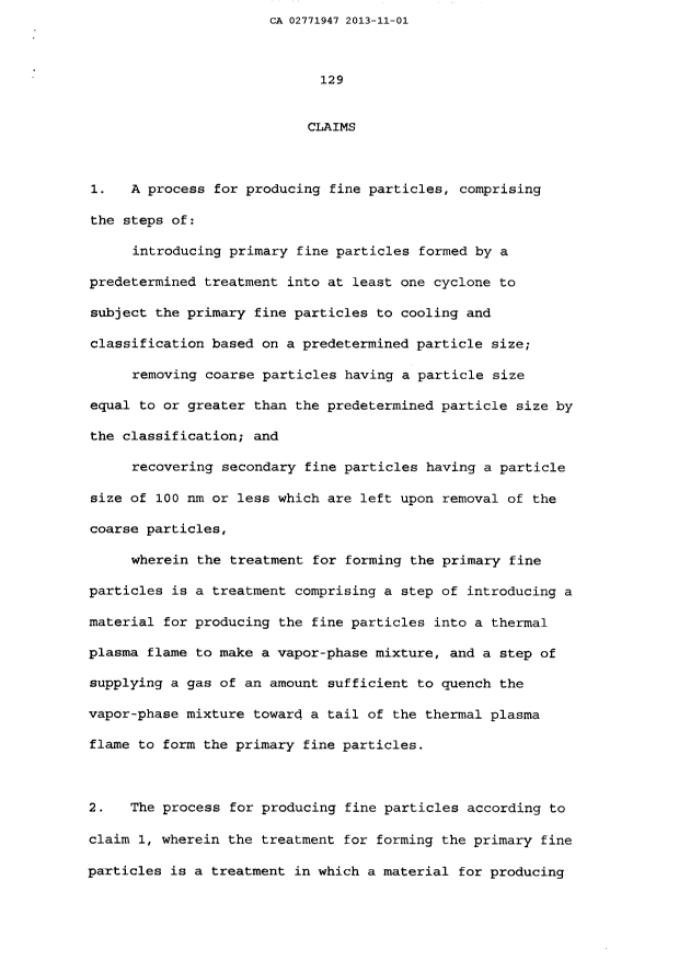 Document de brevet canadien 2771947. Revendications 20131101. Image 1 de 13