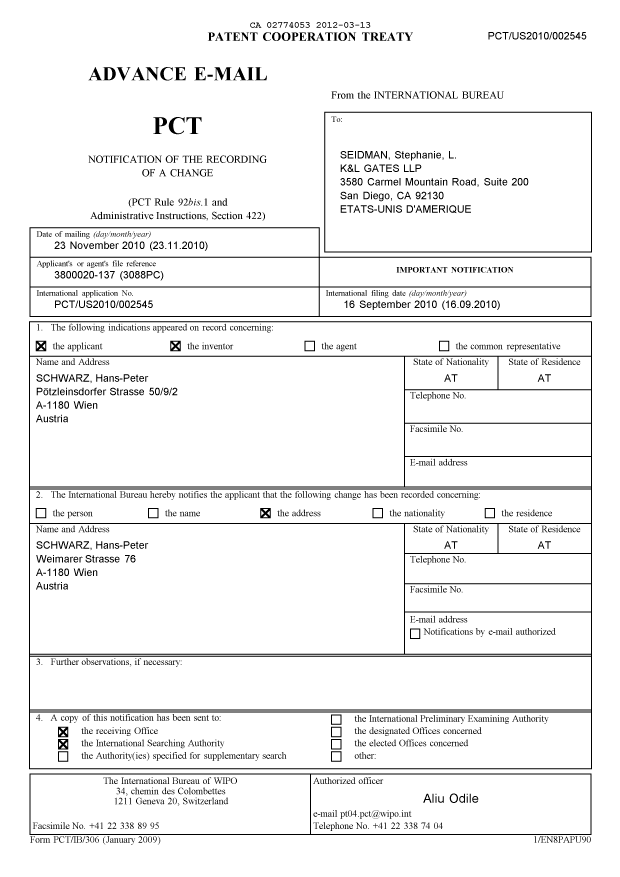 Document de brevet canadien 2774053. PCT 20120313. Image 1 de 34