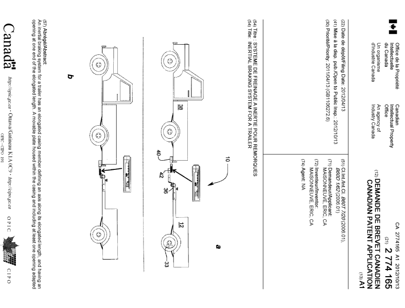 Document de brevet canadien 2774165. Page couverture 20111209. Image 1 de 2