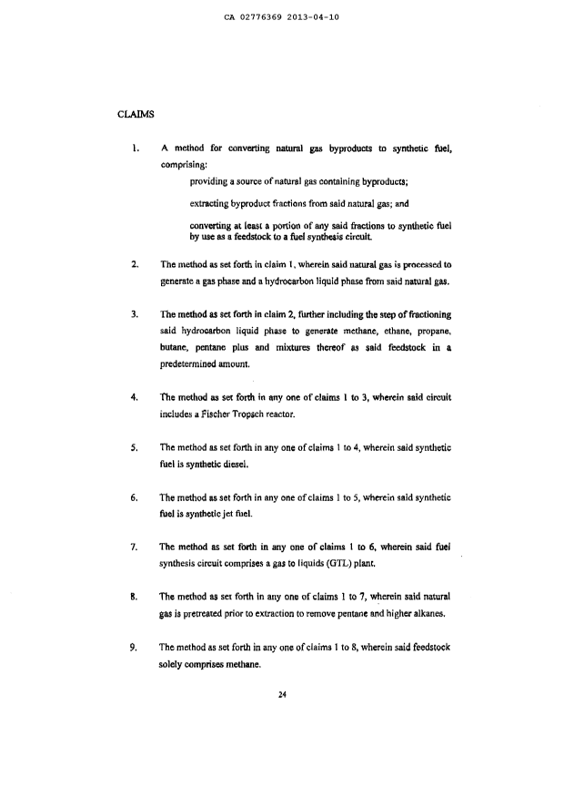 Document de brevet canadien 2776369. Revendications 20130410. Image 1 de 3