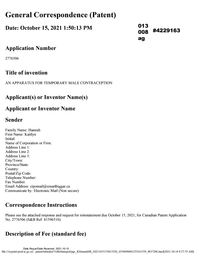 Canadian Patent Document 2776506. Amendment 20211015. Image 1 of 102