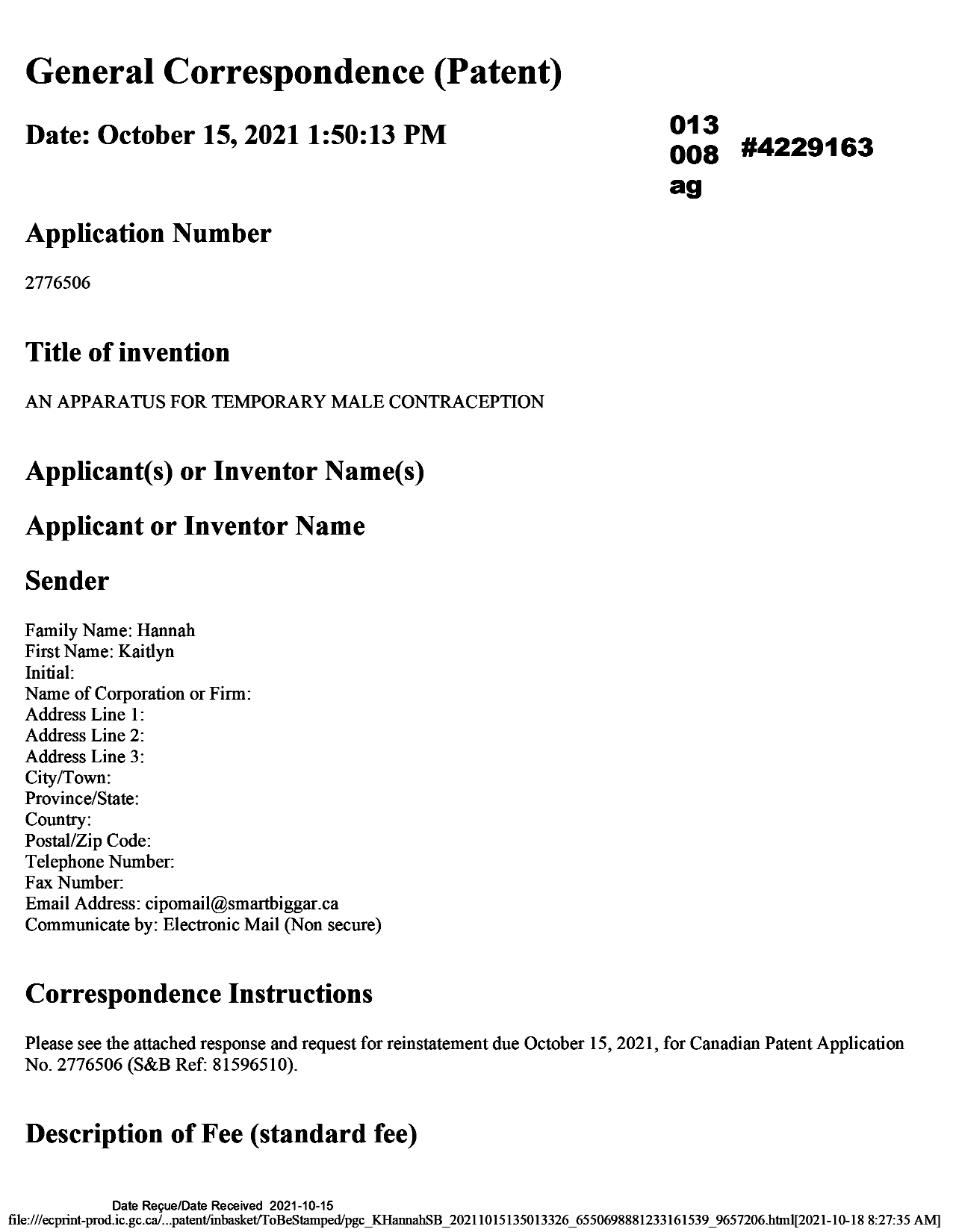 Canadian Patent Document 2776506. Amendment 20211015. Image 1 of 102
