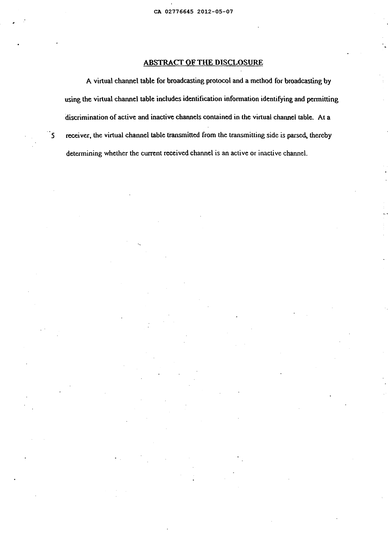 Document de brevet canadien 2776645. Abrégé 20120507. Image 1 de 1