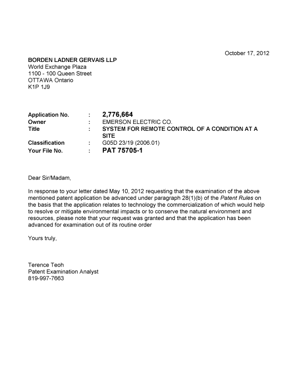 Canadian Patent Document 2776664. Prosecution-Amendment 20111217. Image 1 of 1