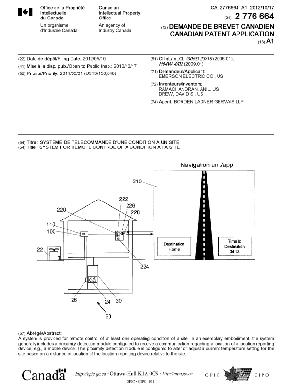 Canadian Patent Document 2776664. Cover Page 20111219. Image 1 of 1