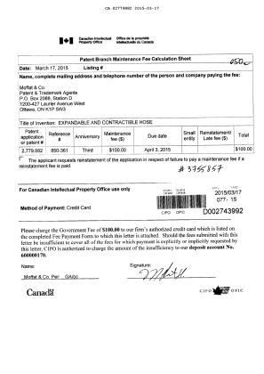 Document de brevet canadien 2779882. Taxes 20141217. Image 1 de 1