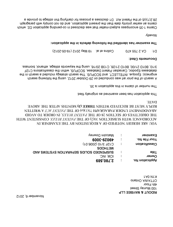 Canadian Patent Document 2780589. Prosecution-Amendment 20111206. Image 1 of 3