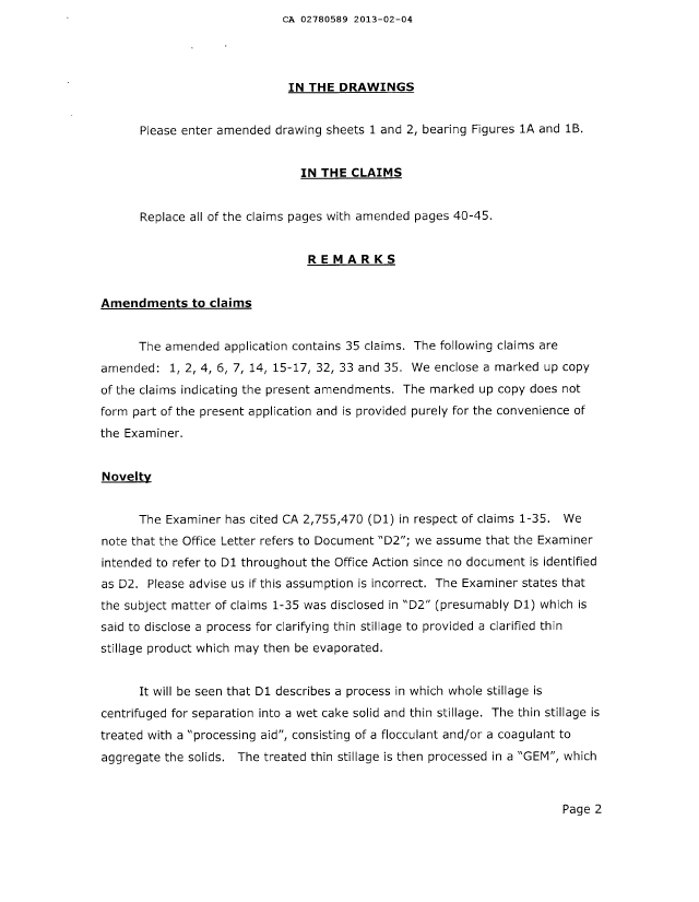 Canadian Patent Document 2780589. Prosecution Correspondence 20130204. Image 2 of 24