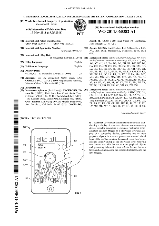 Document de brevet canadien 2780765. Abrégé 20120511. Image 1 de 2