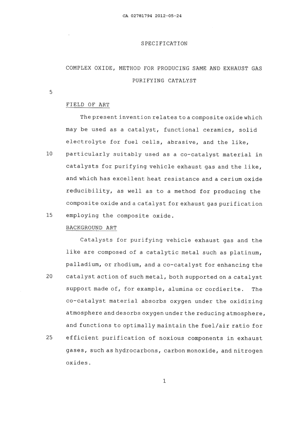 Canadian Patent Document 2781794. Description 20120524. Image 1 of 28