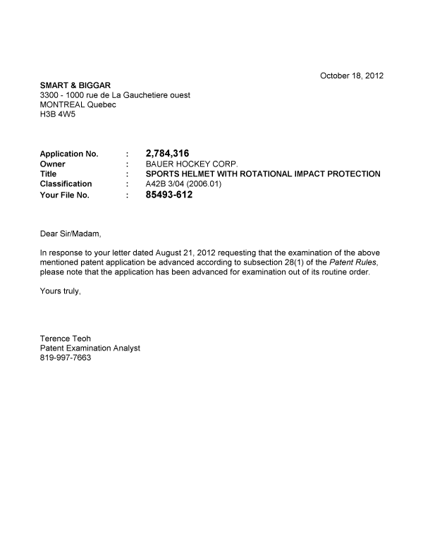 Canadian Patent Document 2784316. Prosecution-Amendment 20111218. Image 1 of 1