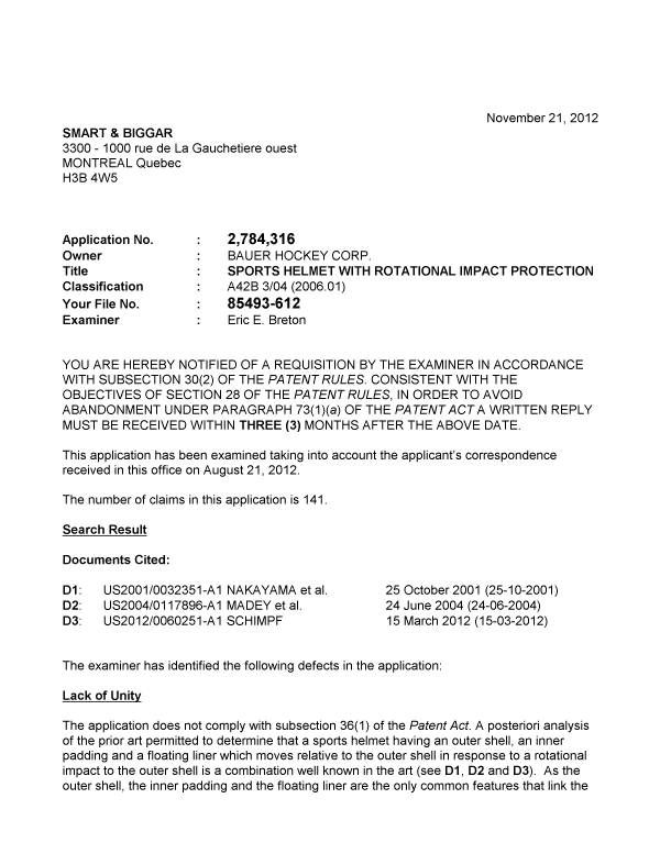 Canadian Patent Document 2784316. Prosecution-Amendment 20111221. Image 1 of 3