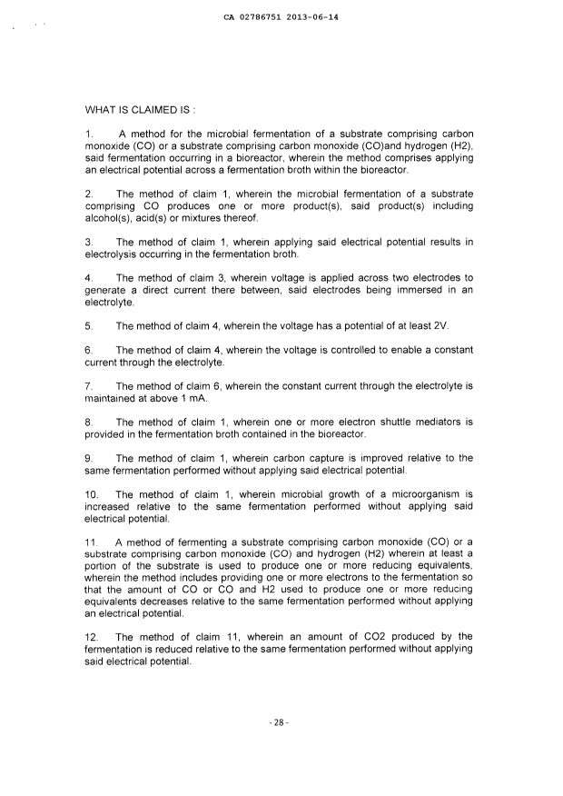 Document de brevet canadien 2786751. Revendications 20121214. Image 1 de 2