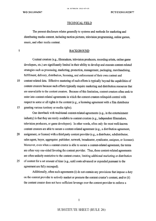 Canadian Patent Document 2788154. Description 20120725. Image 1 of 41