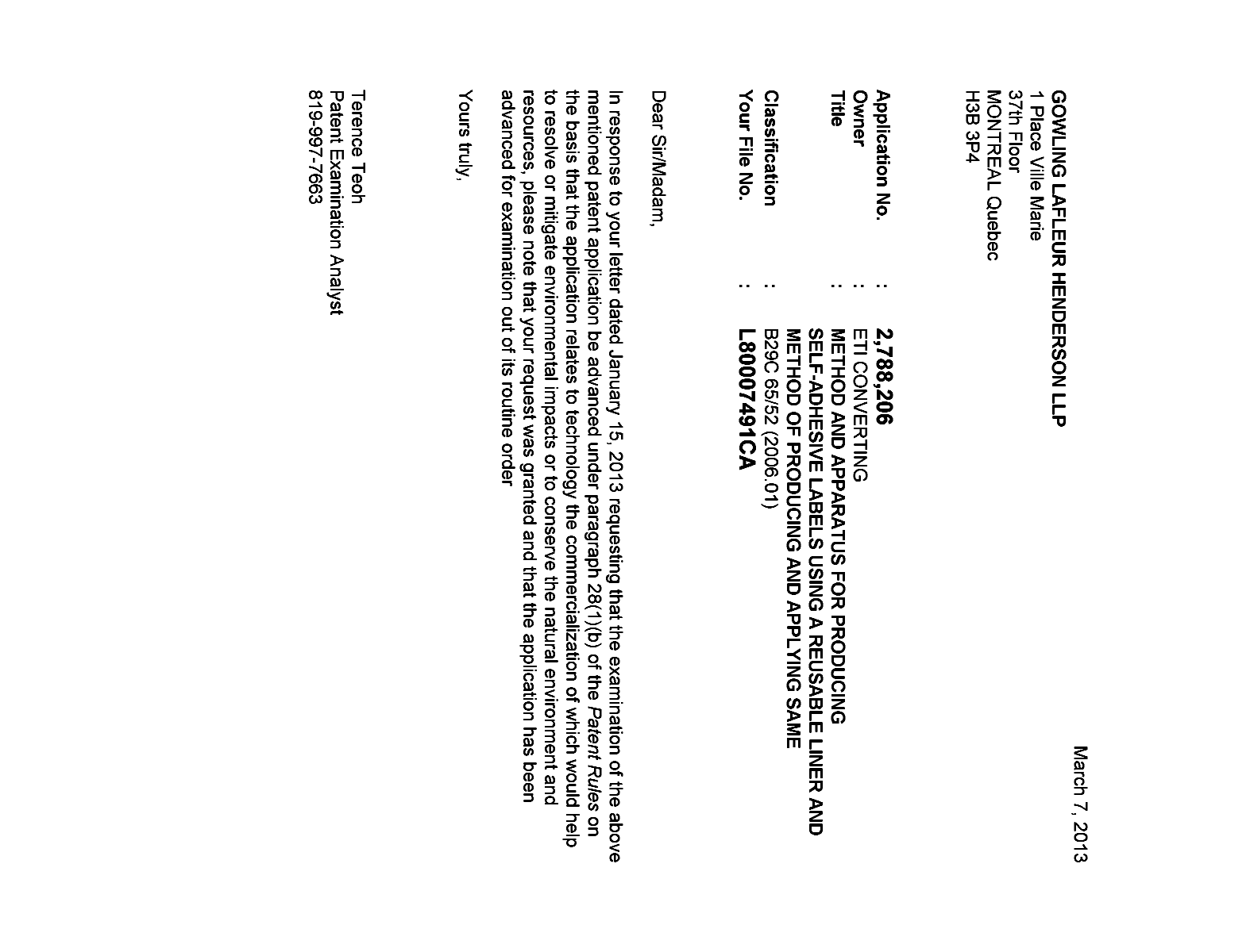 Document de brevet canadien 2788206. Poursuite-Amendment 20121207. Image 1 de 1