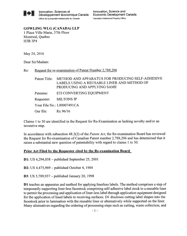 Canadian Patent Document 2788206. Prosecution-Amendment 20151224. Image 1 of 10