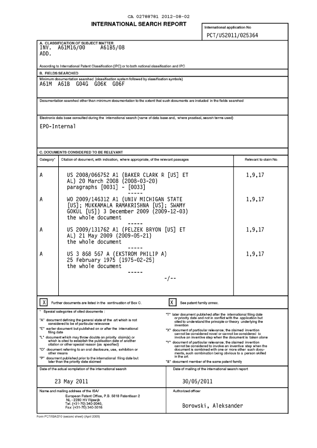 Document de brevet canadien 2788781. PCT 20120802. Image 1 de 3