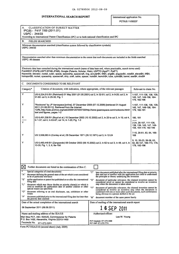 Document de brevet canadien 2789506. PCT 20111209. Image 1 de 54