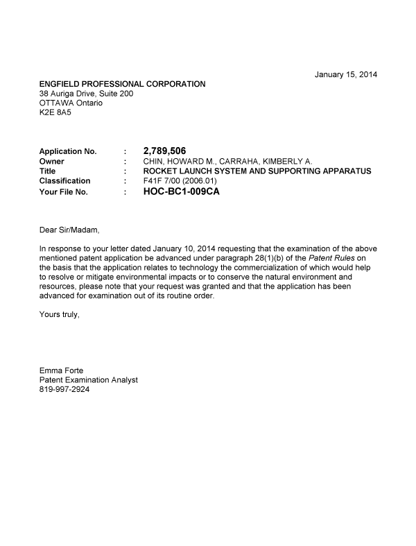 Canadian Patent Document 2789506. Prosecution-Amendment 20131215. Image 1 of 1