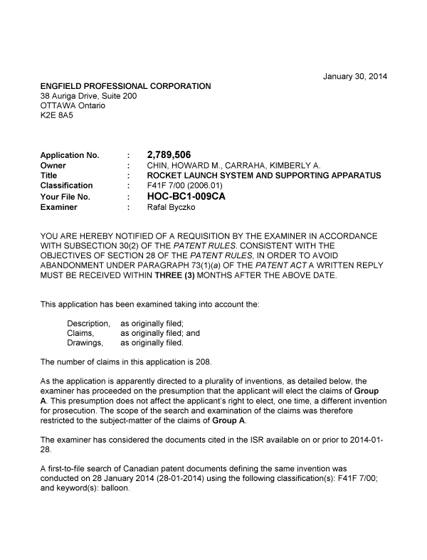 Canadian Patent Document 2789506. Prosecution-Amendment 20131230. Image 1 of 3