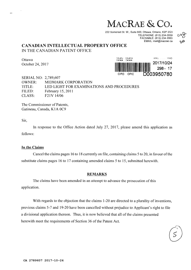 Canadian Patent Document 2789607. Amendment 20171024. Image 1 of 5