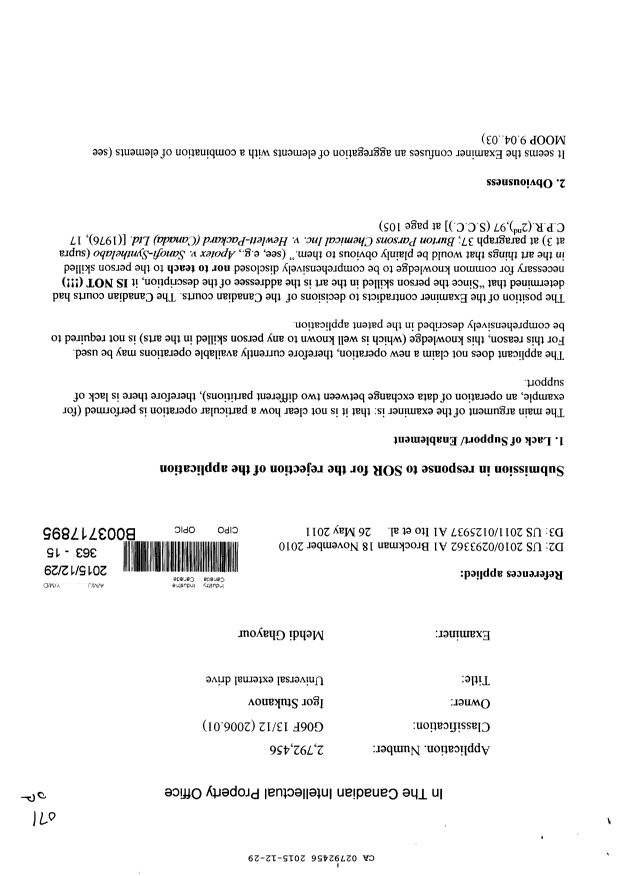 Canadian Patent Document 2792456. Prosecution-Amendment 20141229. Image 1 of 2