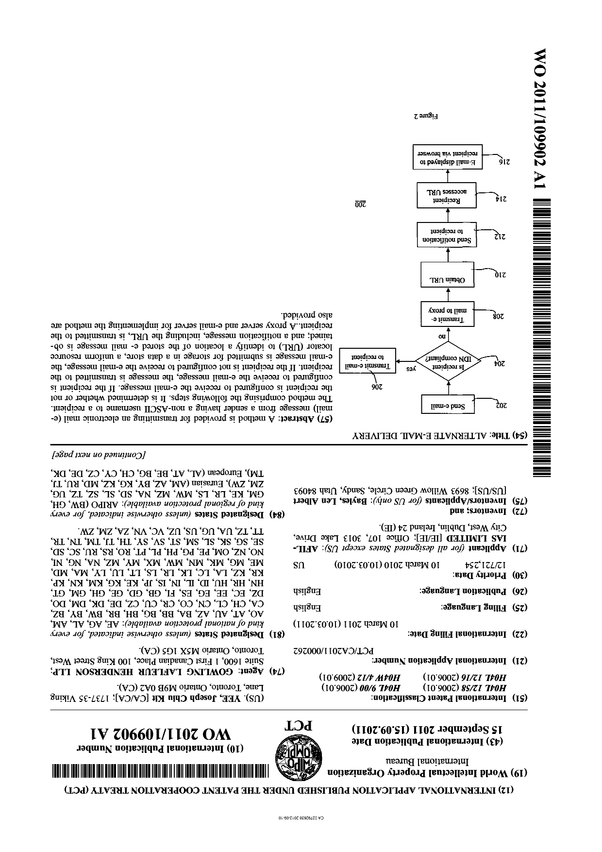 Document de brevet canadien 2792638. Abrégé 20111210. Image 1 de 2