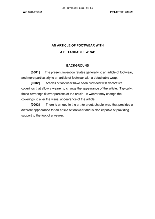 Document de brevet canadien 2793599. Description 20140227. Image 1 de 26