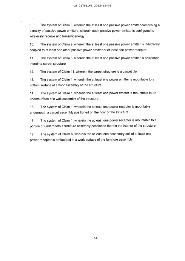 Canadian Patent Document 2794161. Claims 20121105. Image 2 of 2