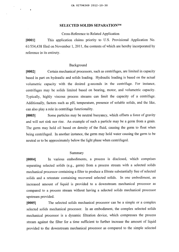 Canadian Patent Document 2794369. Description 20111230. Image 1 of 26
