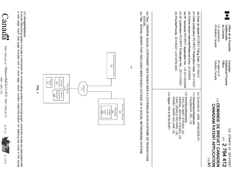 Canadian Patent Document 2794412. Cover Page 20121123. Image 1 of 2