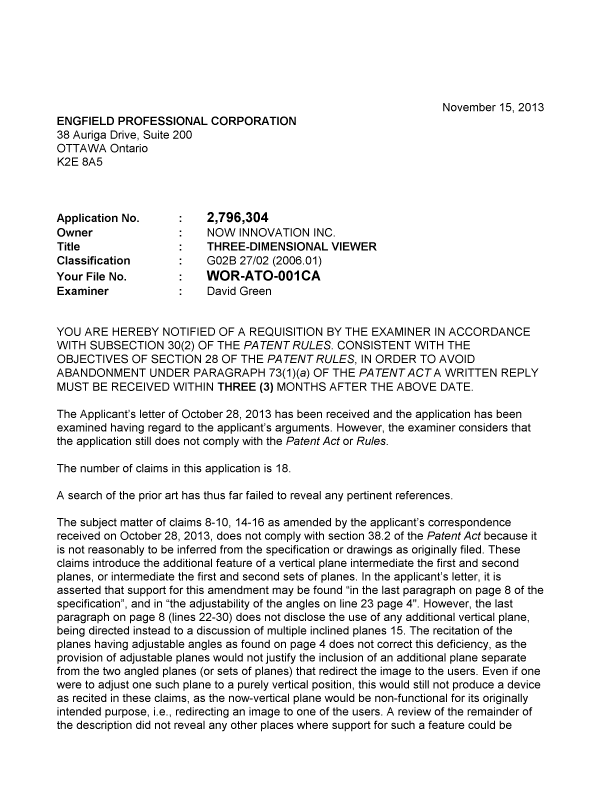 Canadian Patent Document 2796304. Prosecution-Amendment 20121215. Image 1 of 2