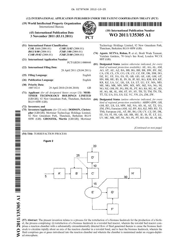 Document de brevet canadien 2797438. Abrégé 20121025. Image 1 de 2