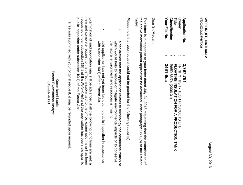 Document de brevet canadien 2797761. Poursuite-Amendment 20121230. Image 1 de 1