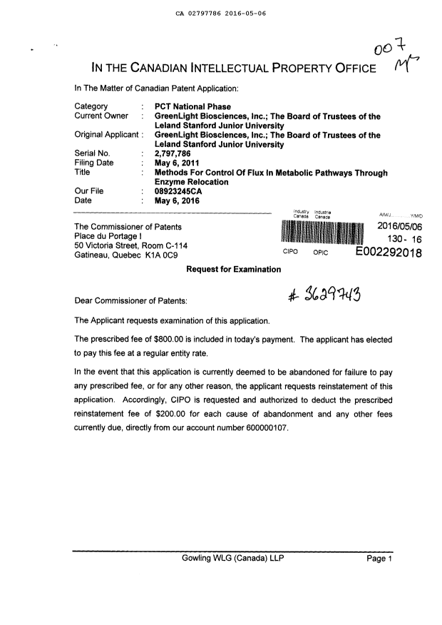 Canadian Patent Document 2797786. Prosecution-Amendment 20151206. Image 1 of 2